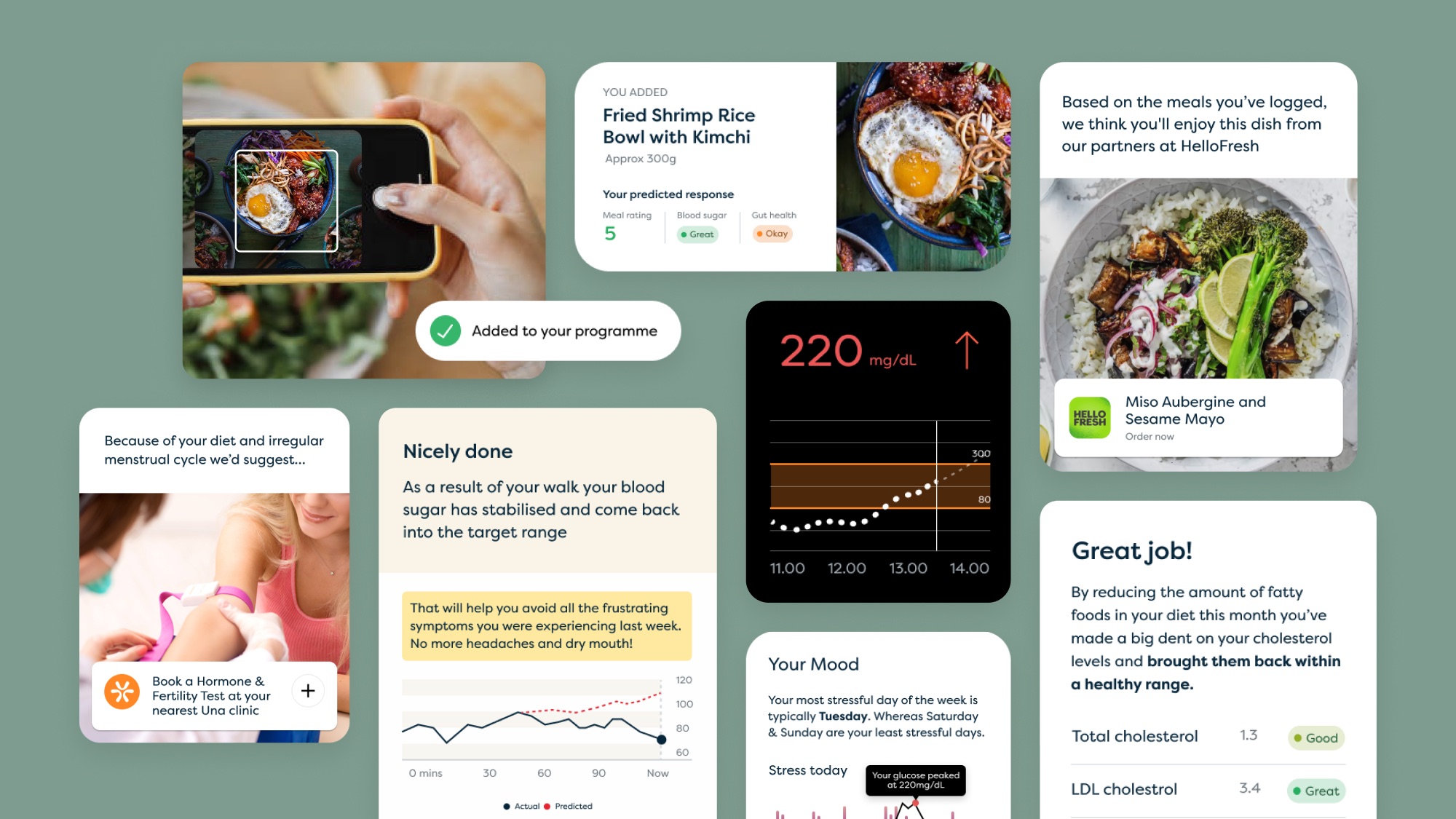 Collection of outputs from Una Health experience vision