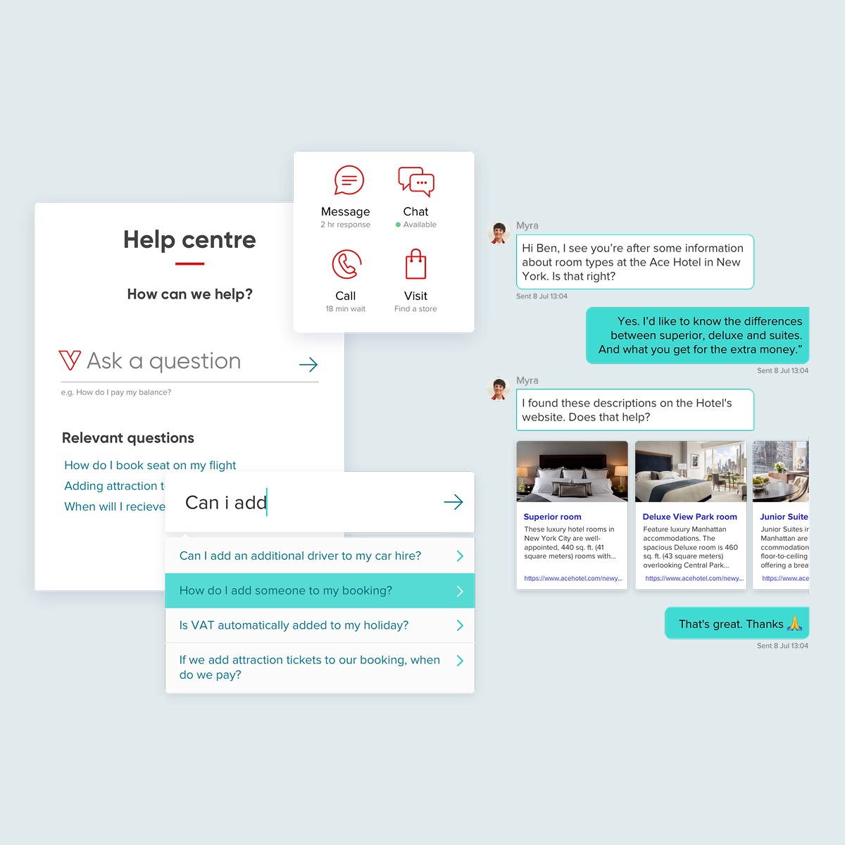 “Collection of outputs from Virgin Holidays experience vision”